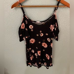 Cold Shoulder Flower Top